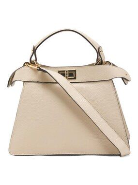 CHEVAL Made In Italy Leather Satchel 3 Compartment With Turn Lock